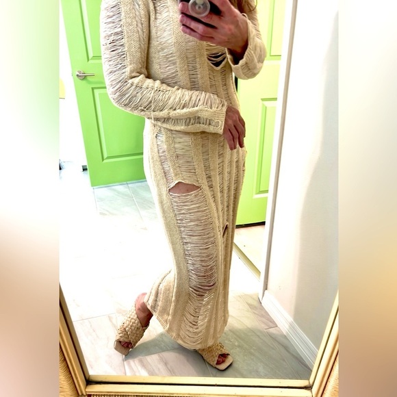 Fashion Nova,Los Cabos Crochet Dress in Ivory, Excellent Condition, Size L - Picture 5 of 15